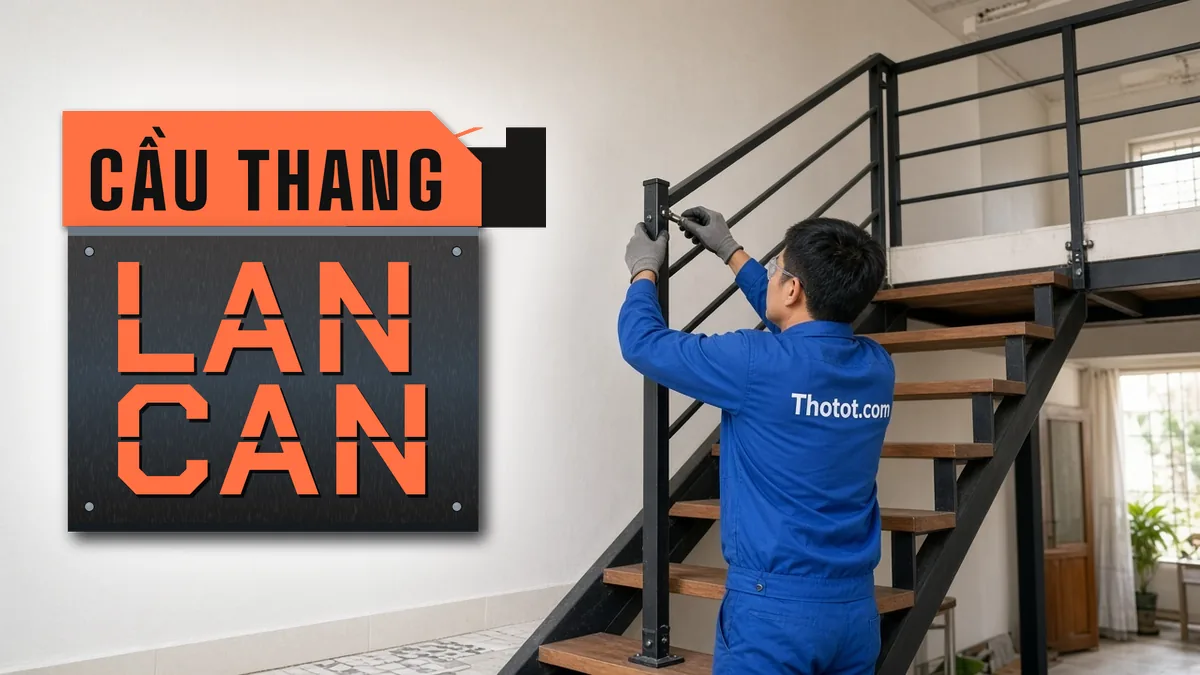 Lắp, sửa cầu thang, lan can gác lửng nhà cấp 4