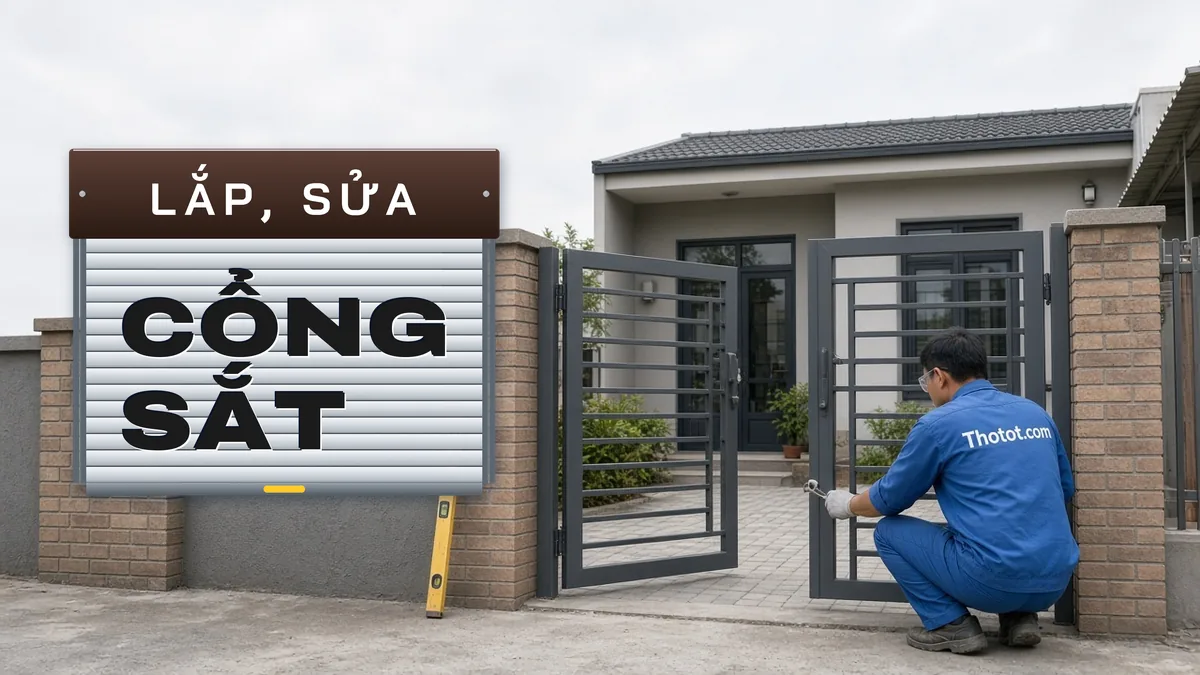 Lắp, sửa cổng sắt nhà cấp 4