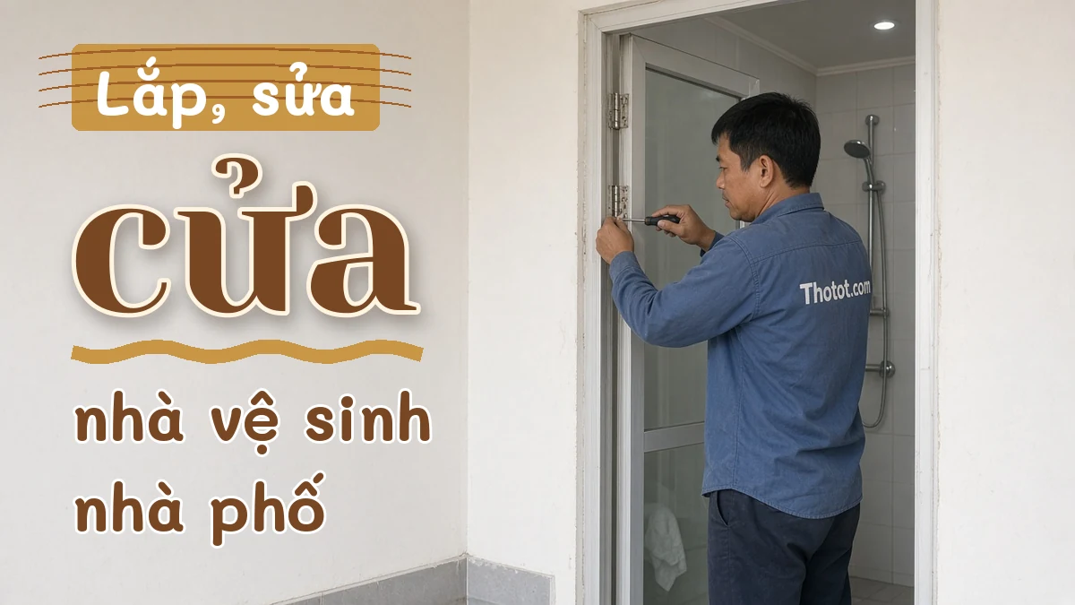 Lắp, sửa cửa nhà vệ sinh nhà phố