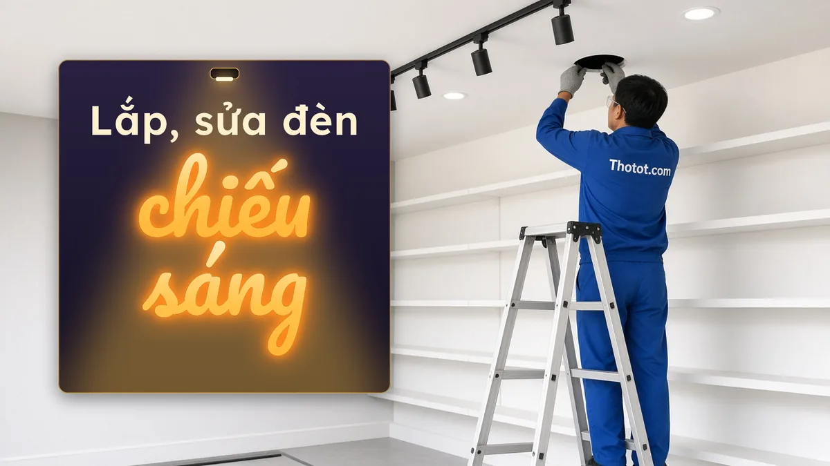 Lắp, sửa đèn chiếu sáng khu bán hàng cửa hàng