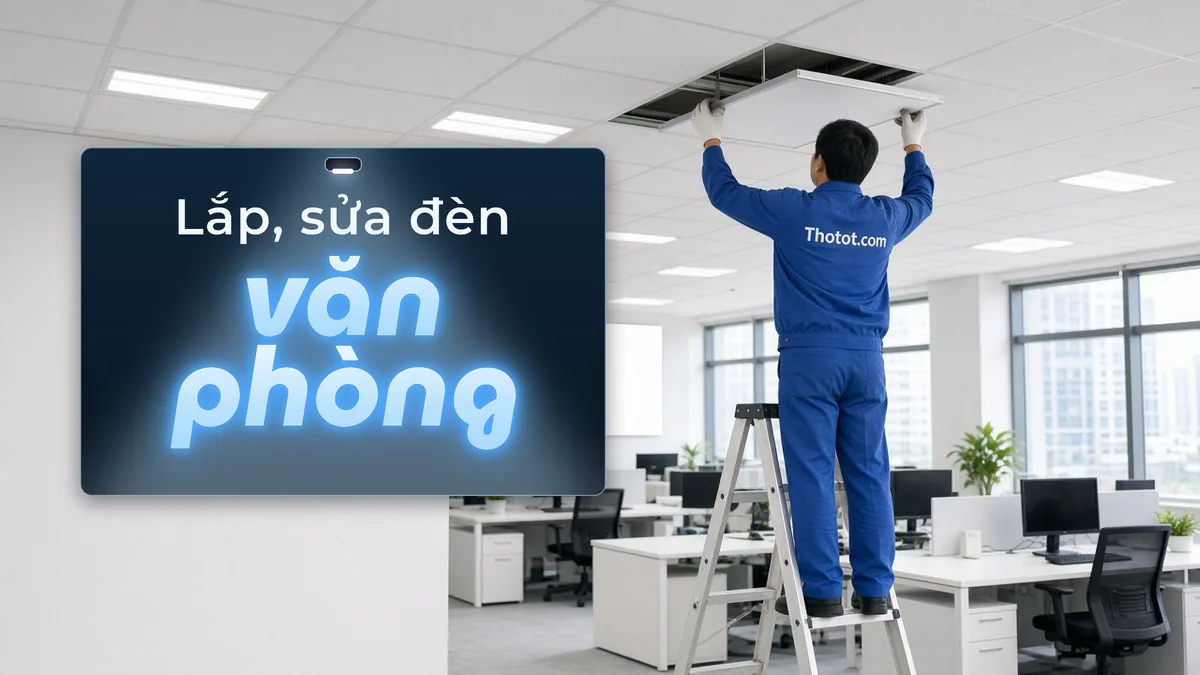 Lắp, sửa đèn chiếu sáng khu làm việc văn phòng