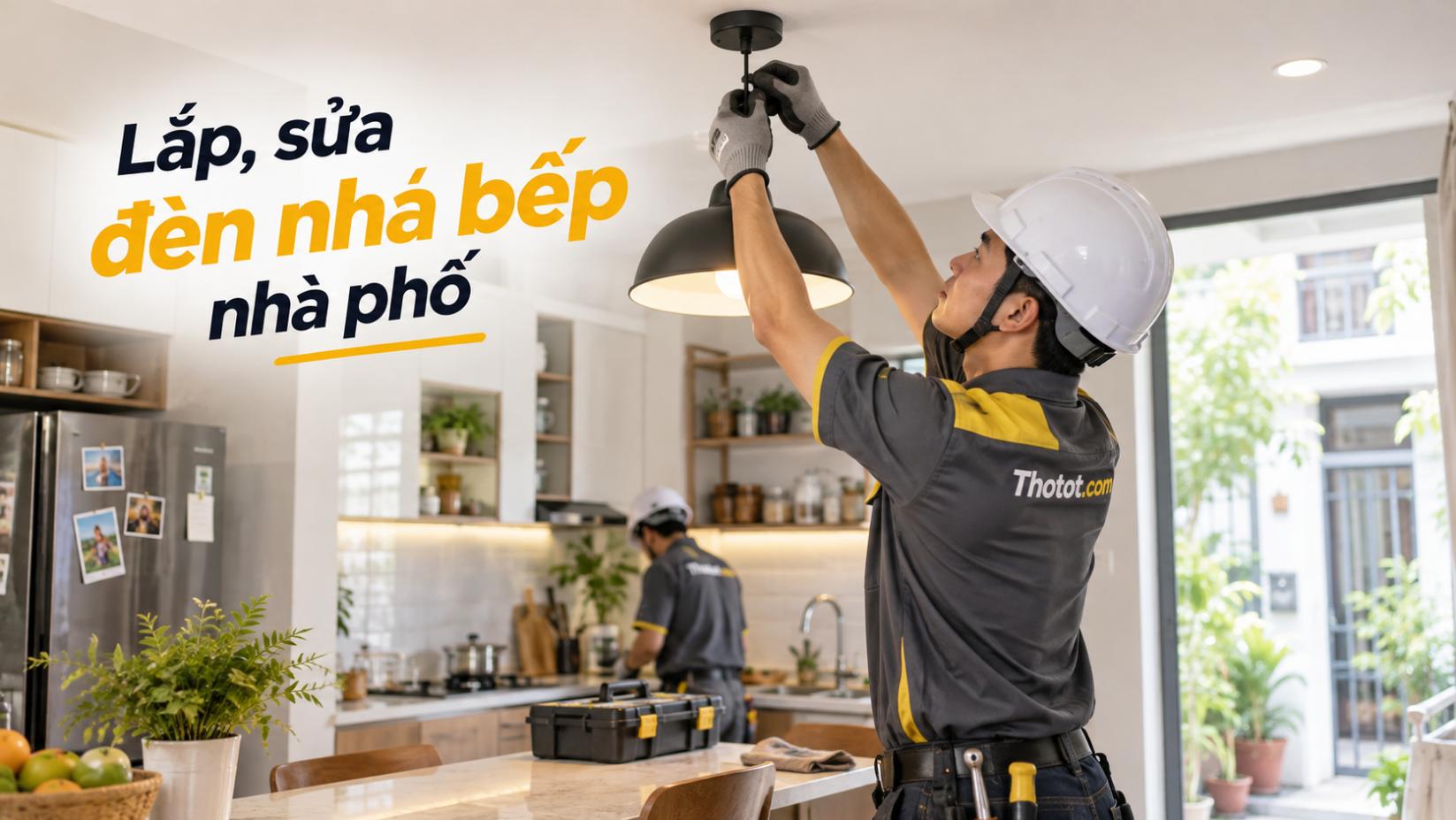 Lắp, sửa đèn nhà bếp nhà phố