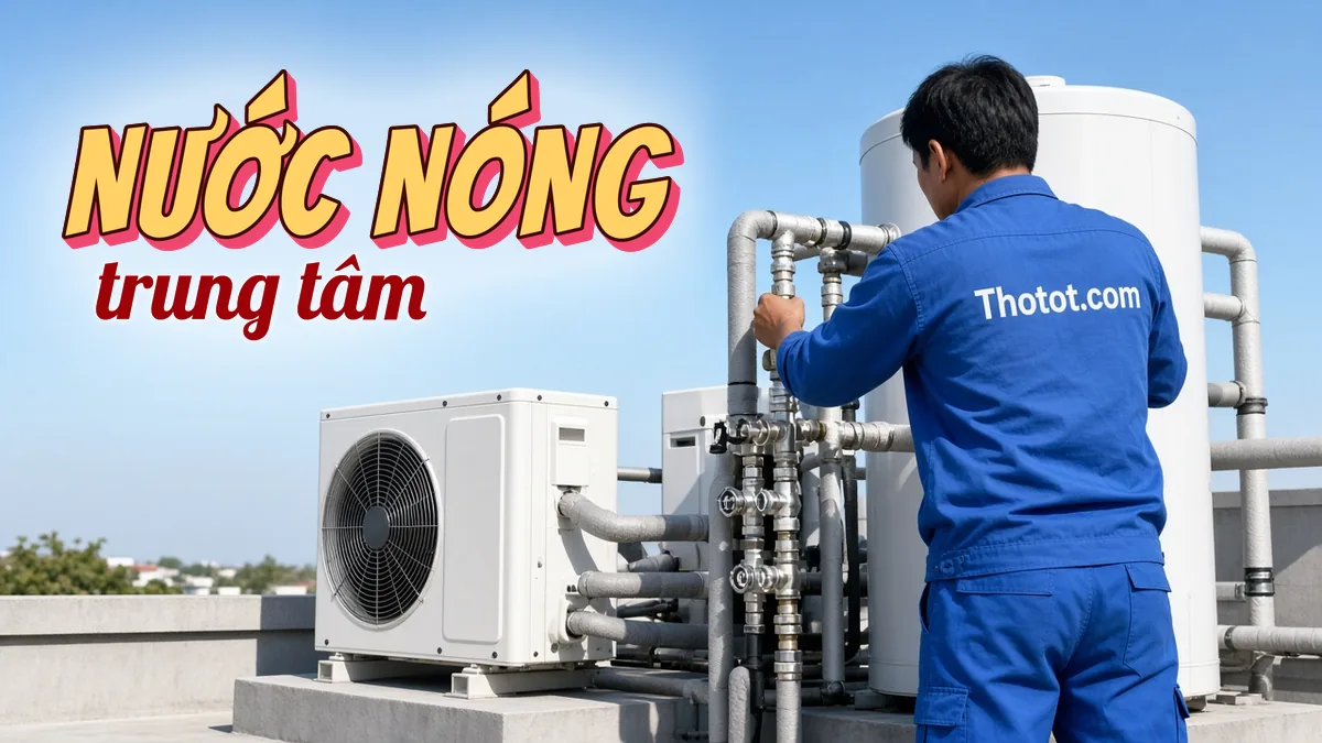 Lắp, sửa hệ thống nước nóng trung tâm biệt thự