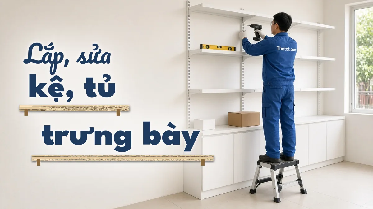 Lắp, sửa kệ, tủ trưng bày cửa hàng