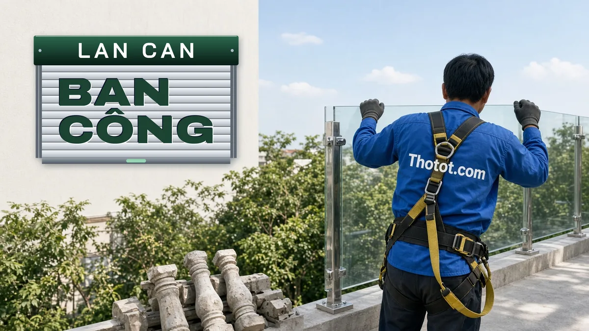 Lắp, sửa lan can ban công biệt thự