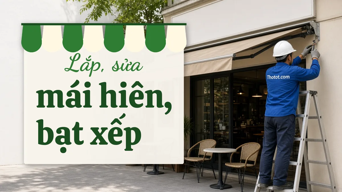 Lắp, sửa mái hiên, bạt xếp quán café