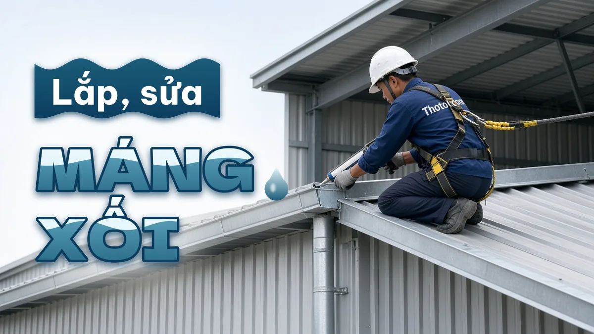 Lắp, sửa máng xối nhà xưởng