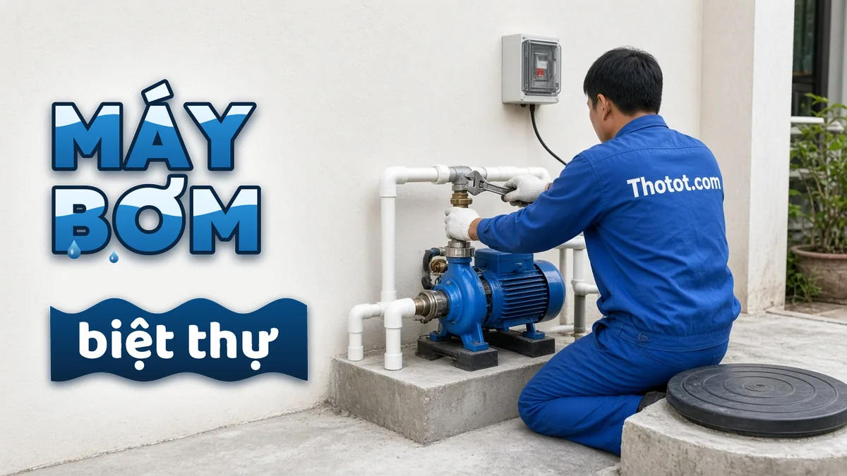 Lắp, sửa máy bơm, bồn nước biệt thự