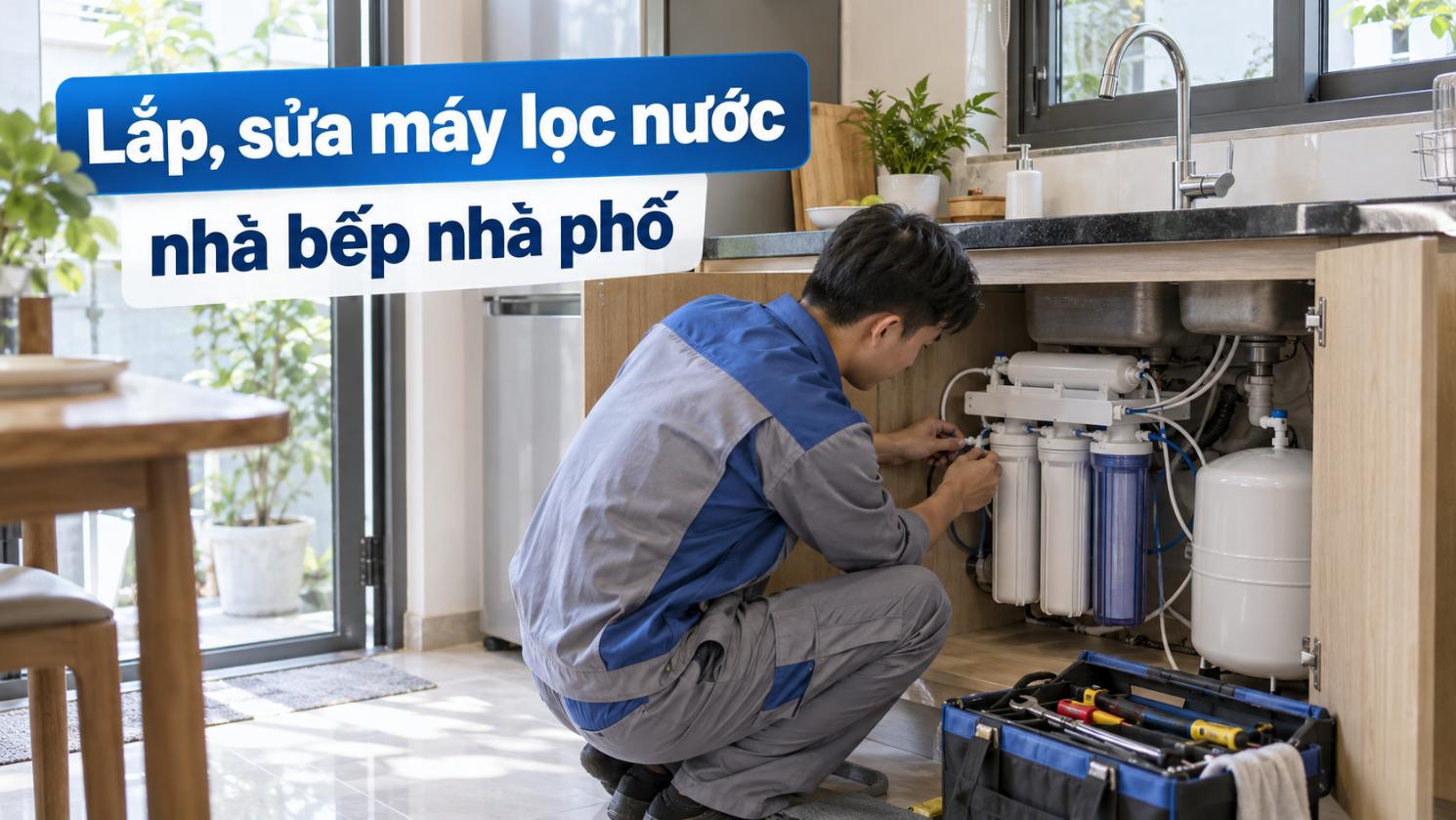Lắp, sửa máy lọc nước nhà bếp nhà phố