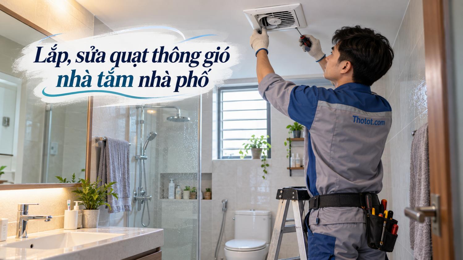 Lắp, sửa quạt thông gió nhà tắm nhà phố