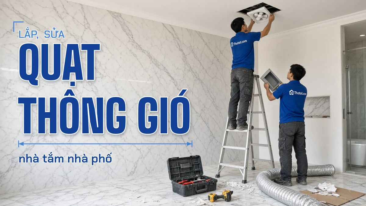 Lắp, sửa quạt thông gió nhà tắm nhà phố