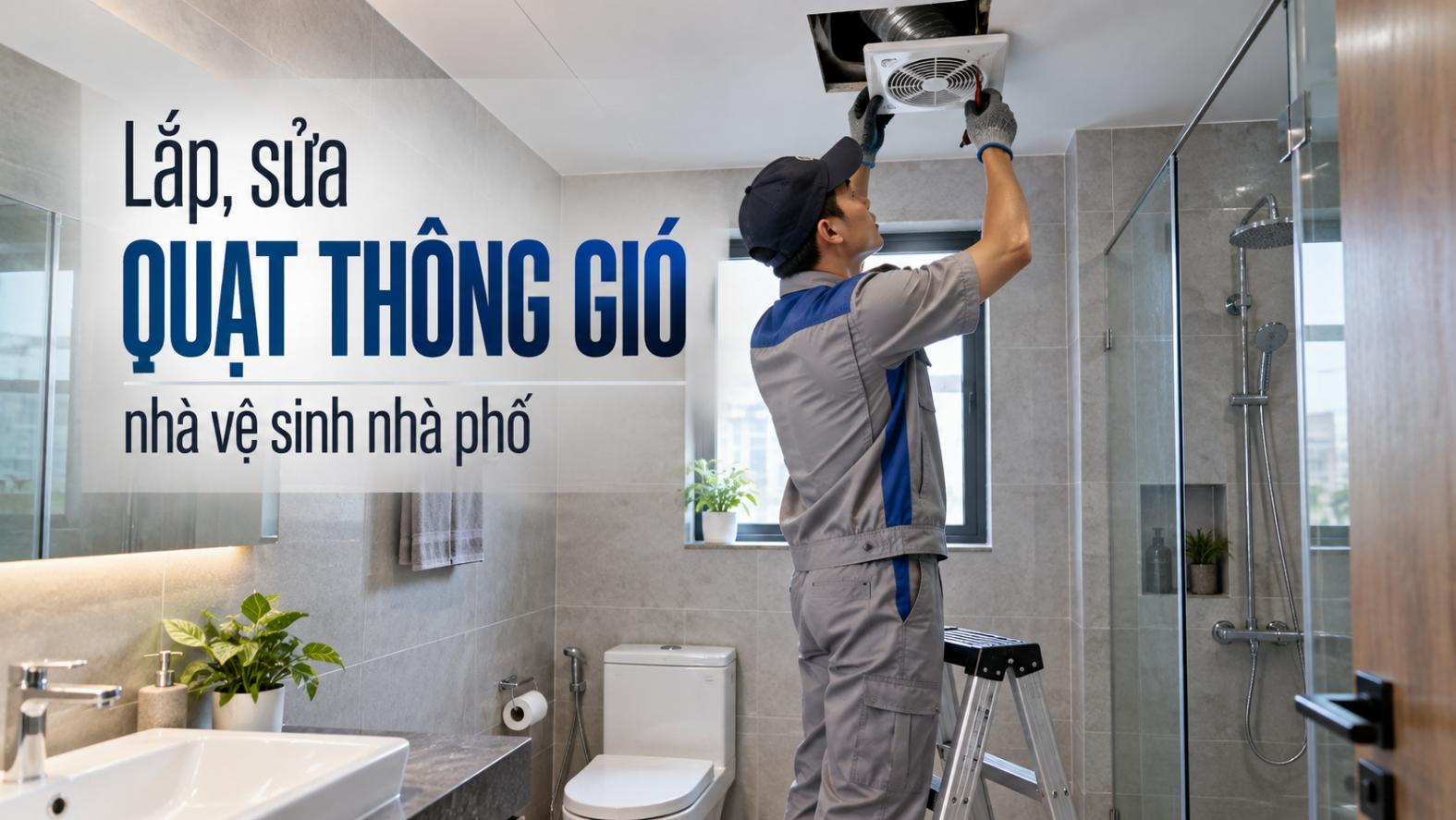 Lắp, sửa quạt thông gió nhà vệ sinh nhà phố
