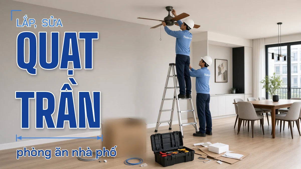 Lắp, sửa quạt trần phòng ăn nhà phố