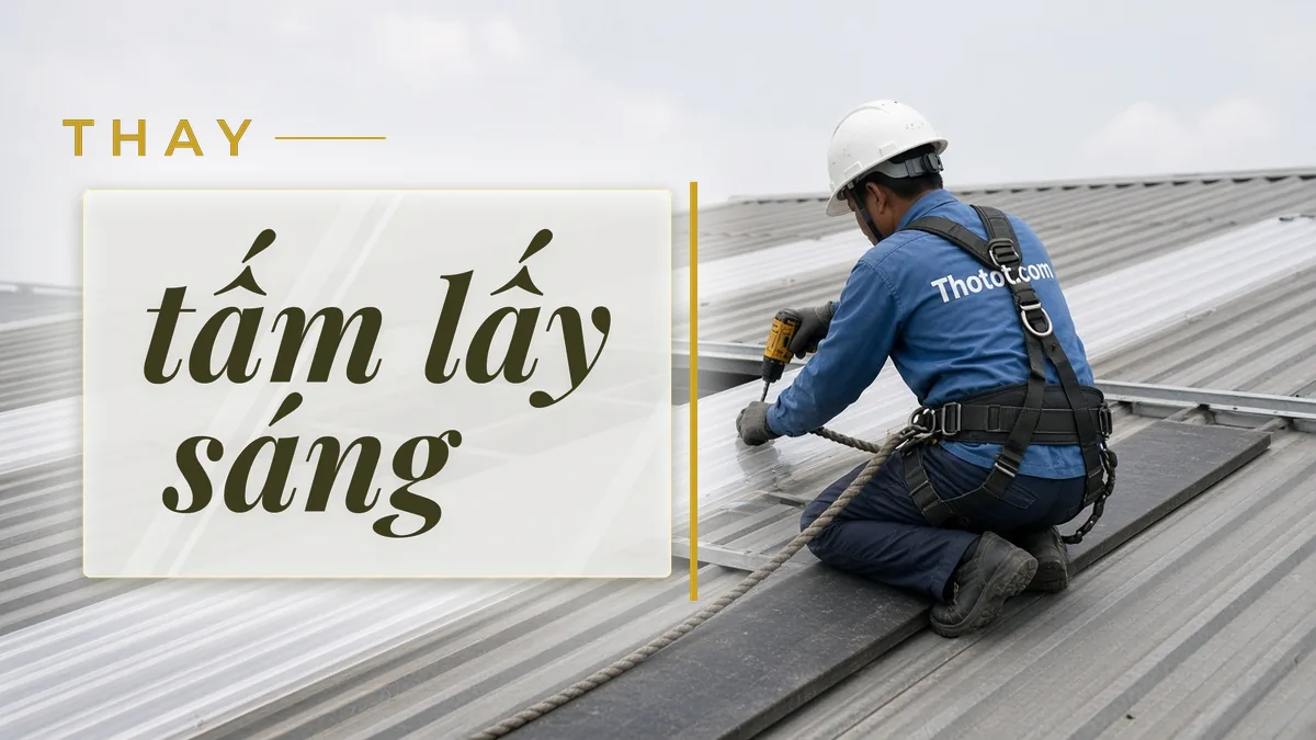 Lắp, sửa tấm lấy sáng mái nhà xưởng