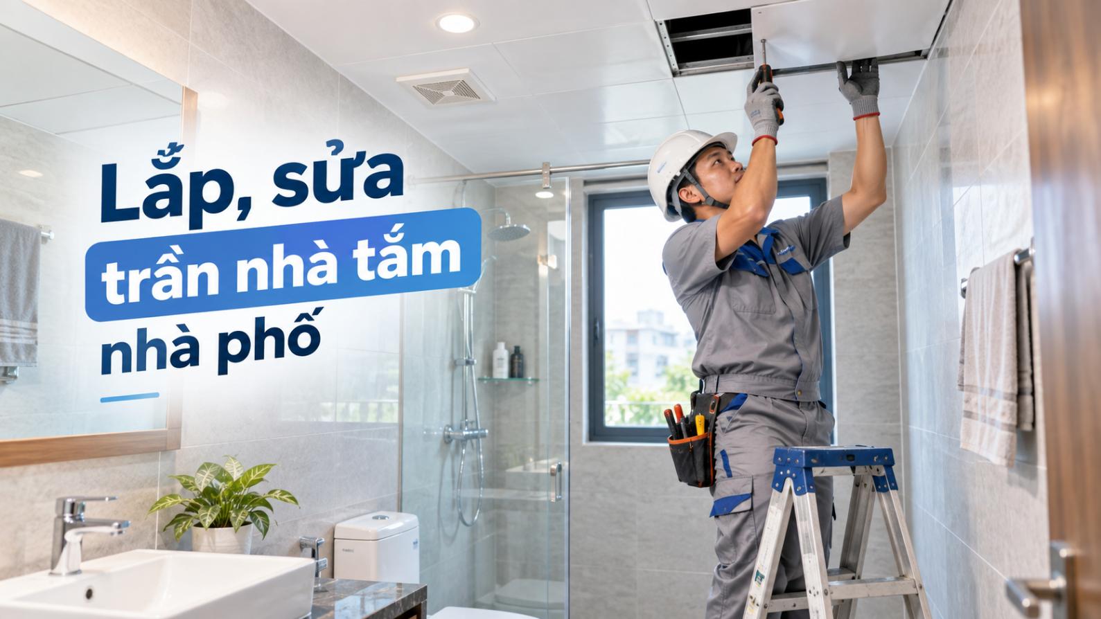 Lắp, sửa trần nhà tắm nhà phố