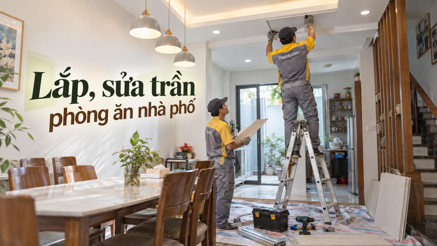 Lắp, sửa trần phòng ăn nhà phố