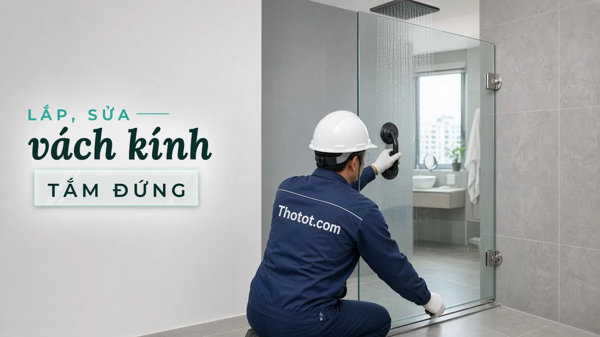 Lắp, sửa vách kính tắm đứng căn hộ chung cư