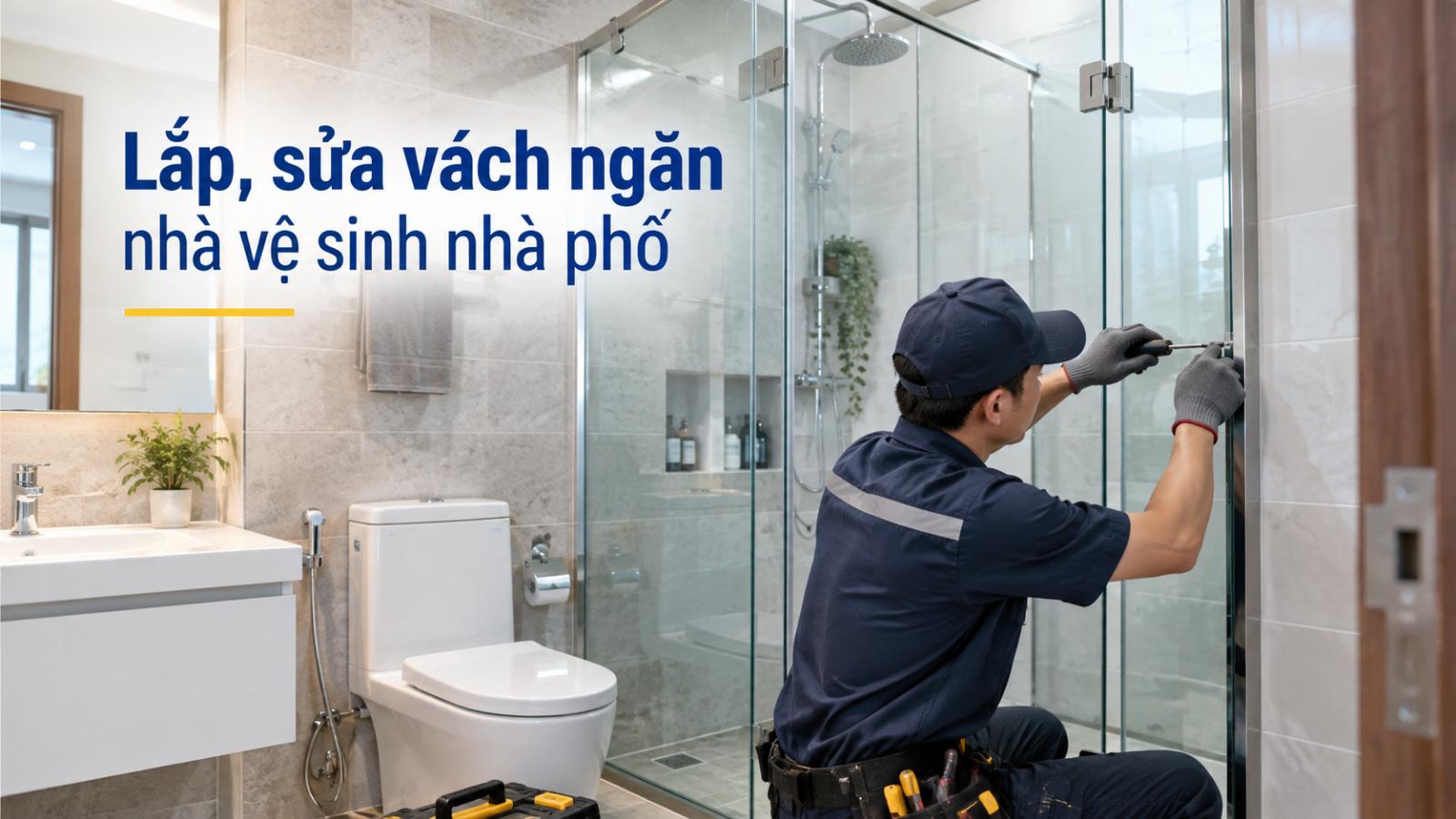 Lắp, sửa vách ngăn nhà vệ sinh nhà phố