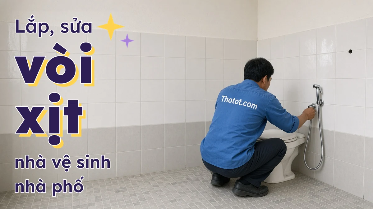 Lắp, sửa vòi xịt nhà vệ sinh nhà phố