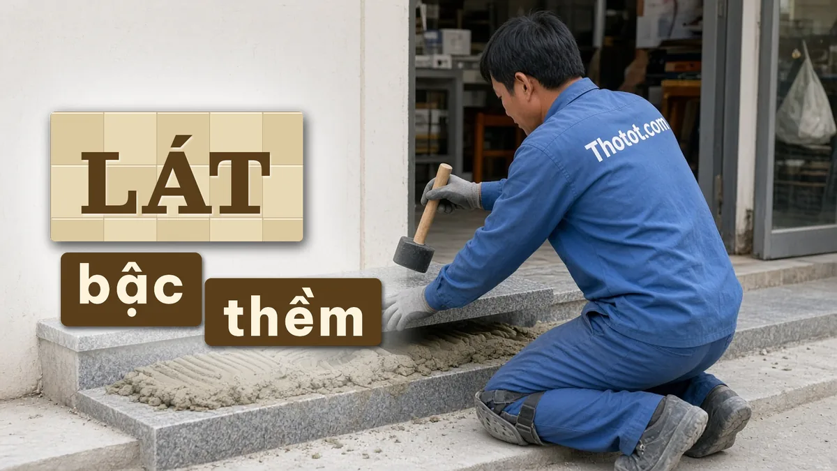 Lát bậc thềm lối vào cửa hàng