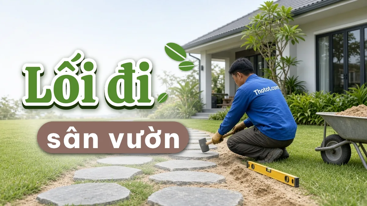 Lát lối đi sân vườn nhà cấp 4