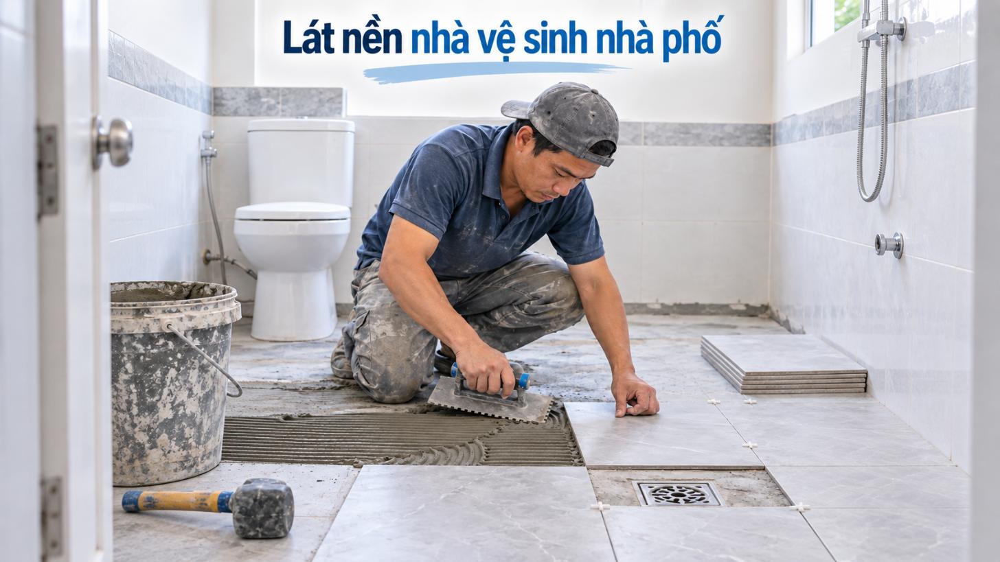 Lát nền nhà vệ sinh nhà phố