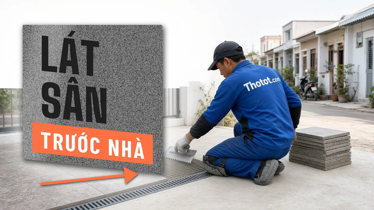 Lát sân trước nhà cấp 4