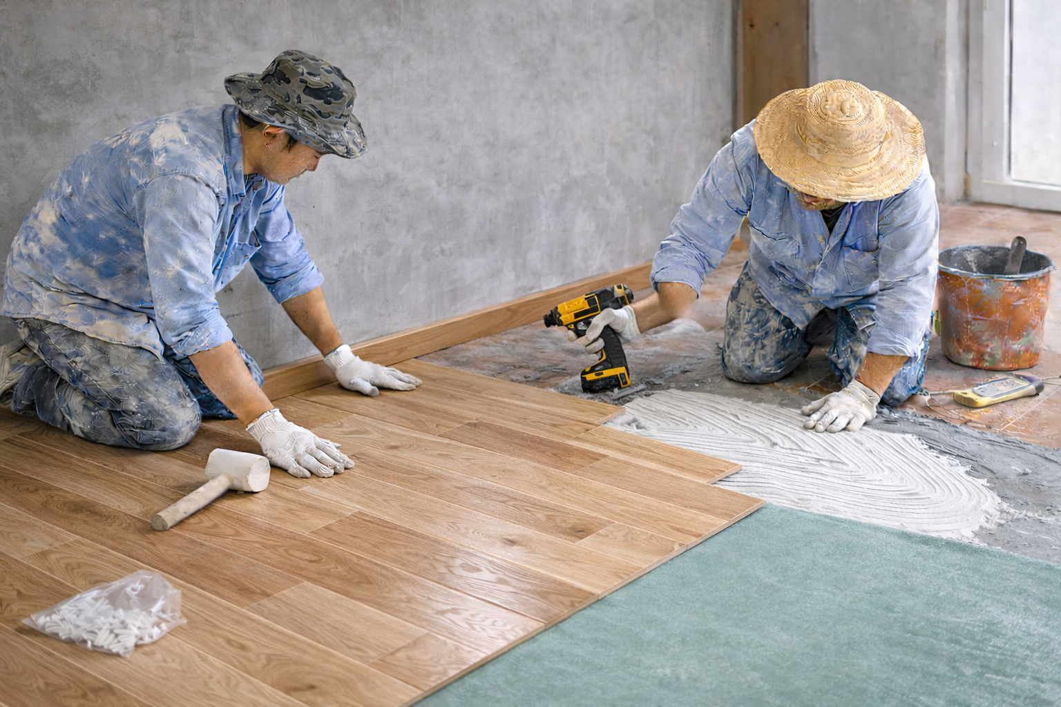 Len chân tường sàn gỗ