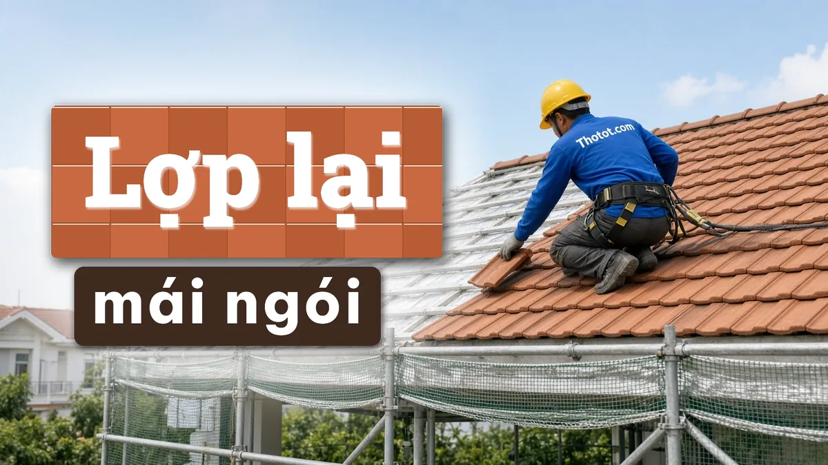 Lợp lại mái ngói biệt thự