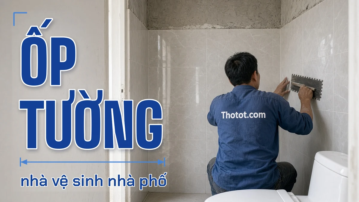 Ốp tường nhà vệ sinh nhà phố