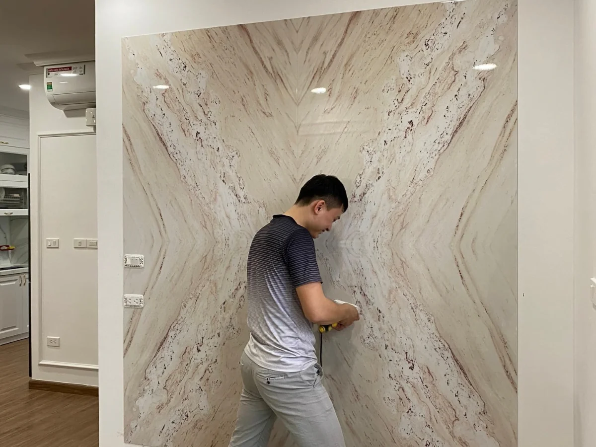 Ốp tường nhựa căn hộ