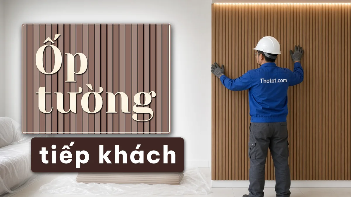 Ốp tường trang trí phòng tiếp khách văn phòng