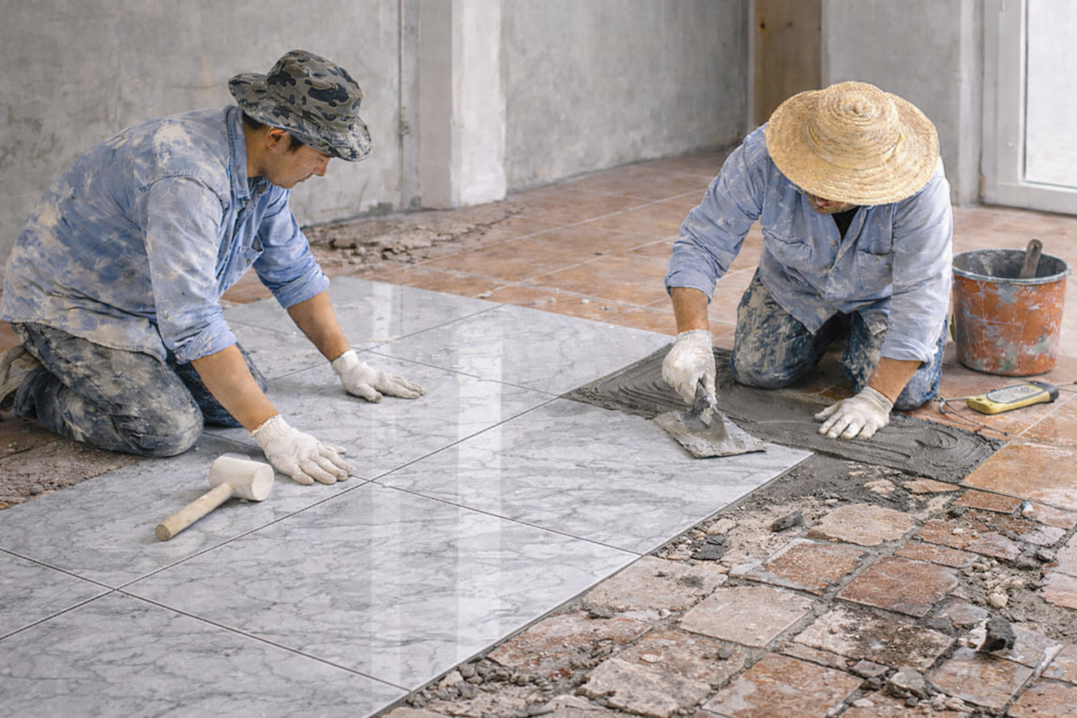 Sàn gạch cải tạo