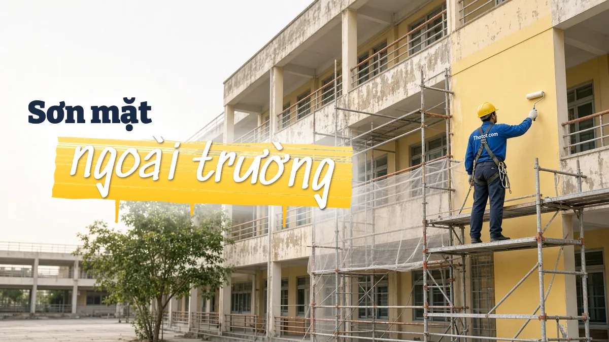 Sơn mặt ngoài trường học