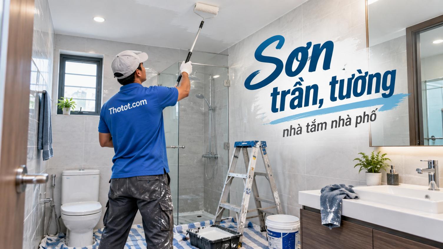 Sơn trần, tường nhà tắm nhà phố