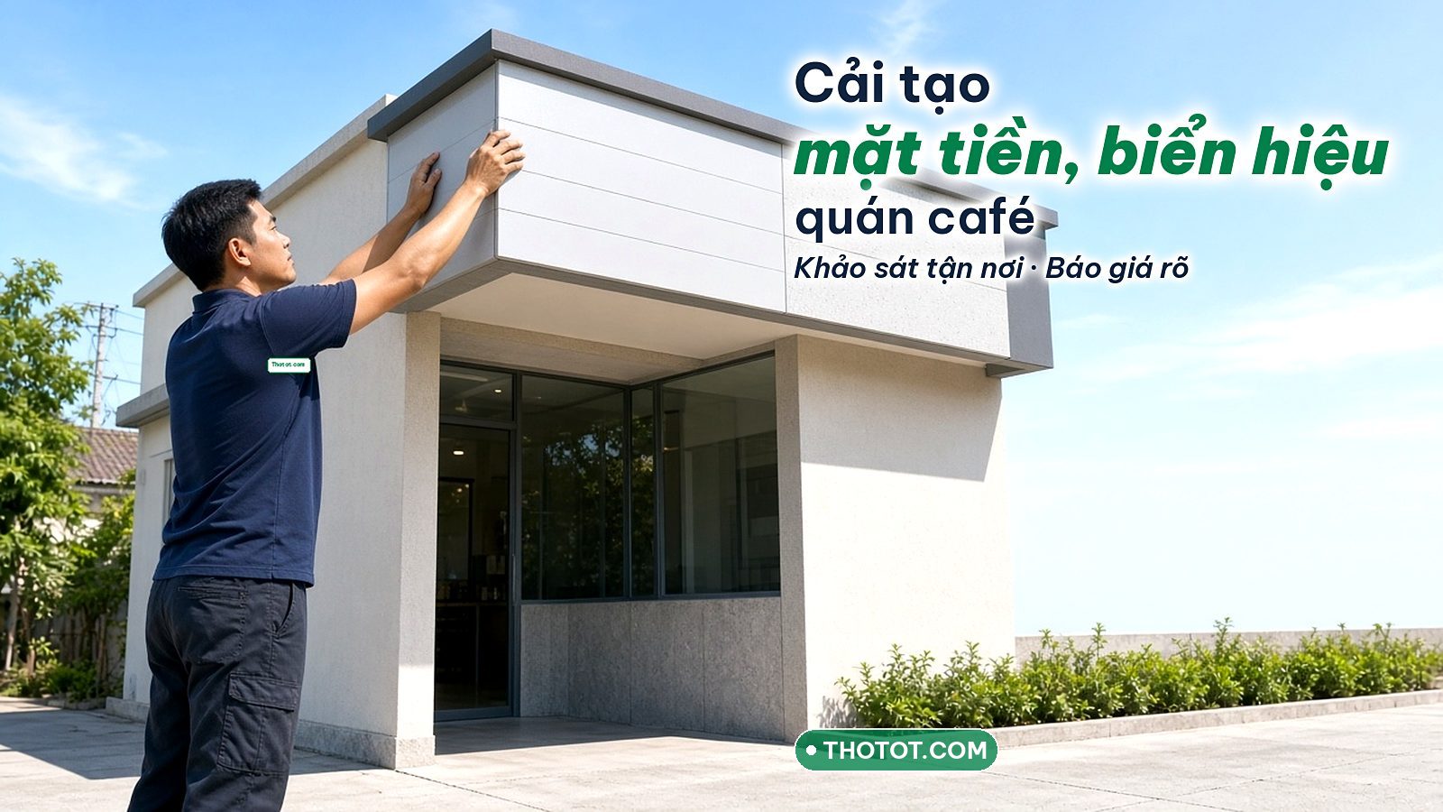 Sửa chữa và cải tạo mặt tiền, biển hiệu quán Café