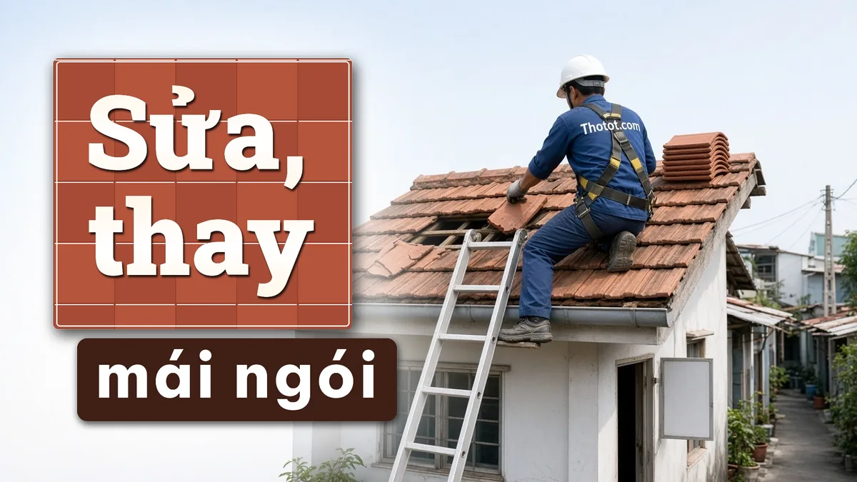 Sửa, thay mái ngói nhà cấp 4