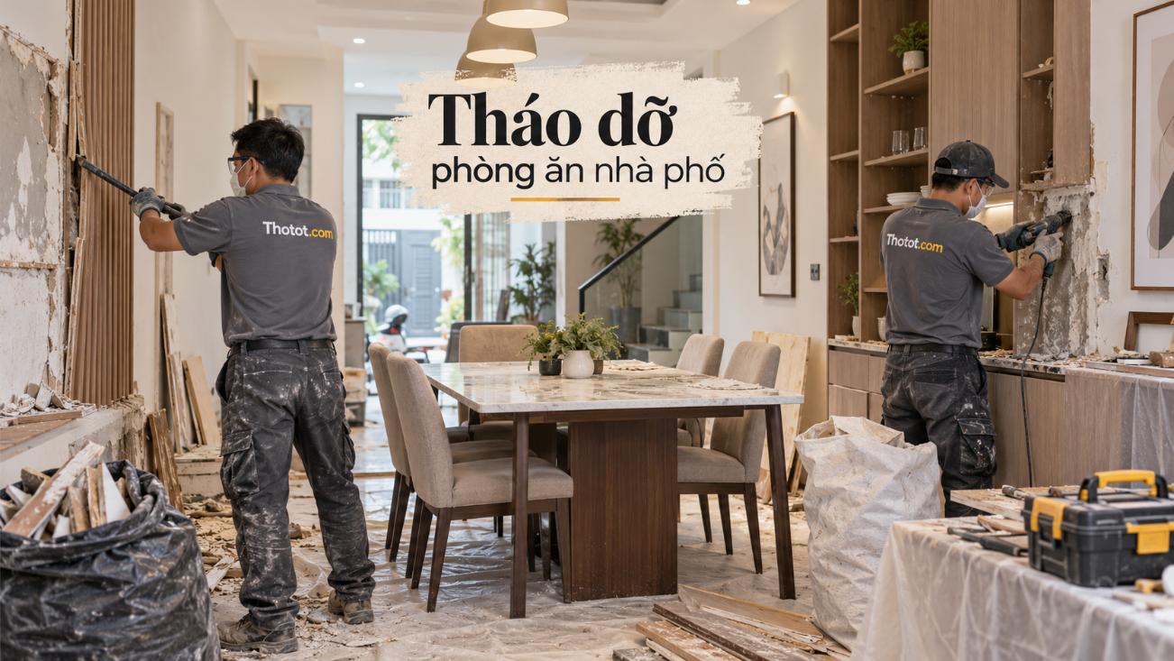 Tháo dỡ phòng ăn nhà phố