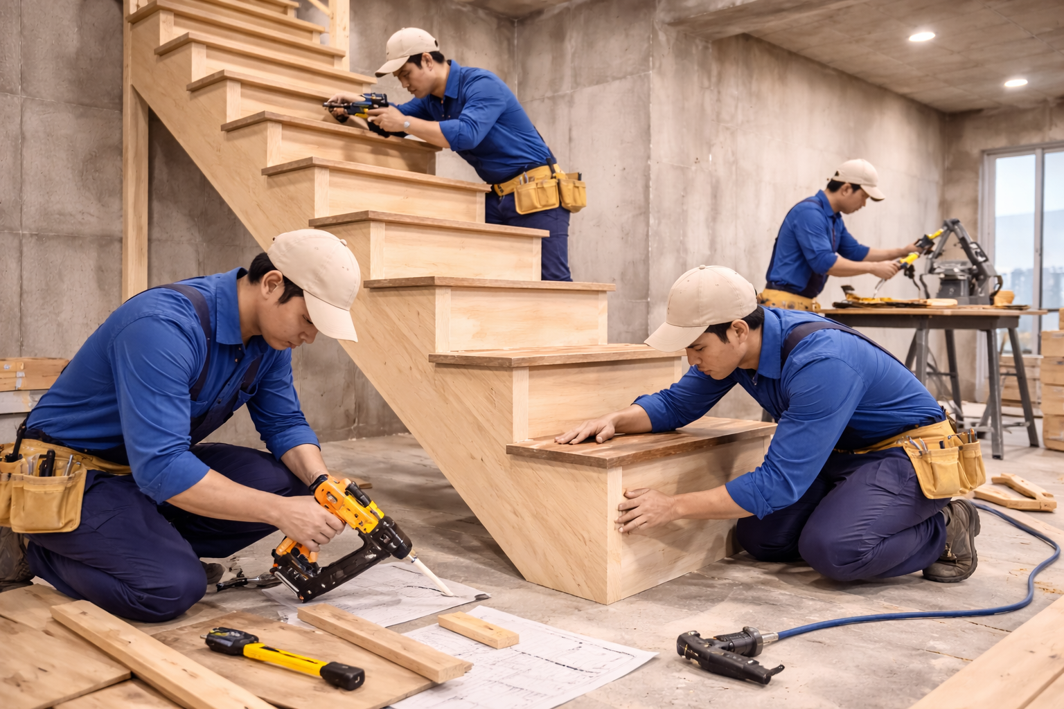 Thi công bậc thang