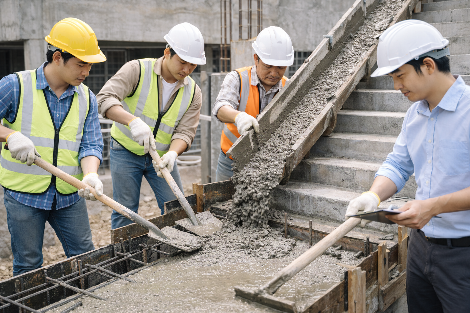 Thi công cầu thang bê tông