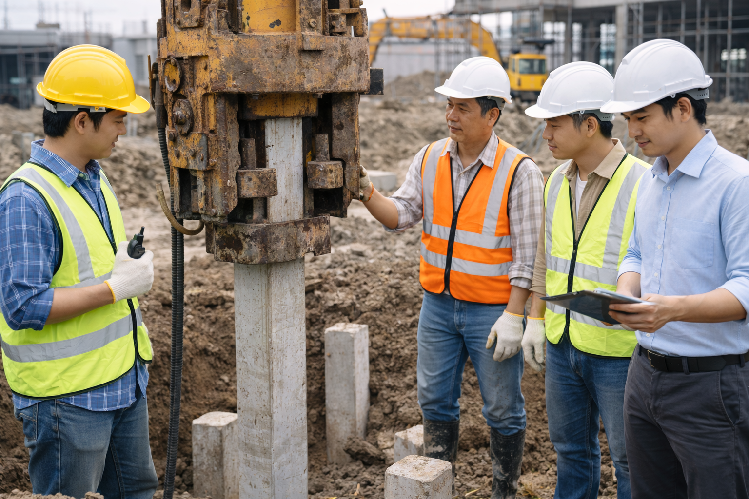 Thi công ép cọc – móng cọc