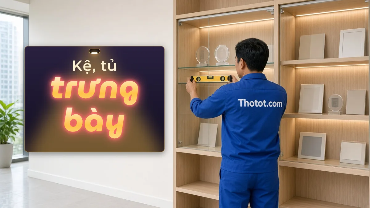 Thi công kệ, tủ trưng bày văn phòng