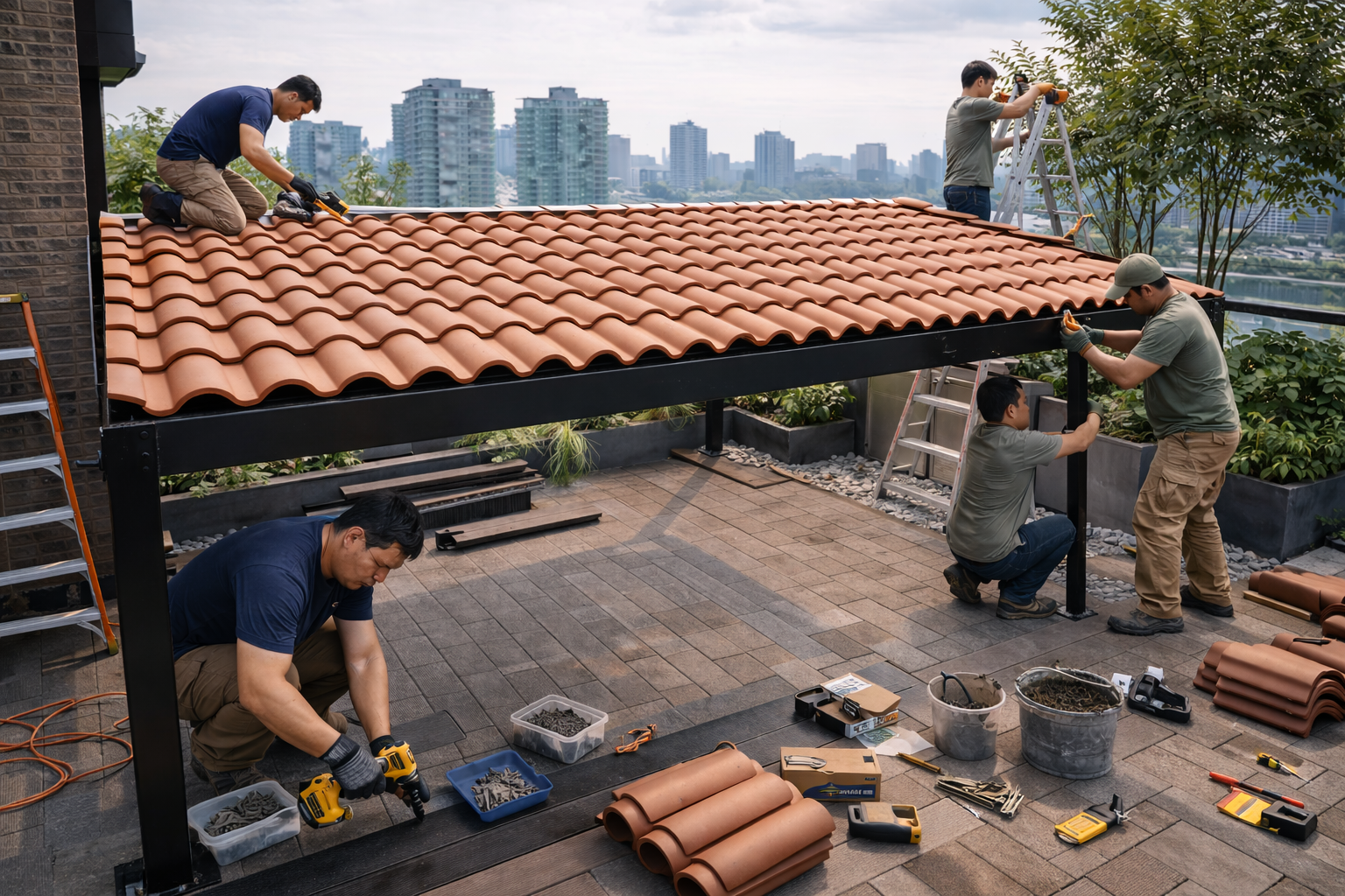 Thi công mái ngói