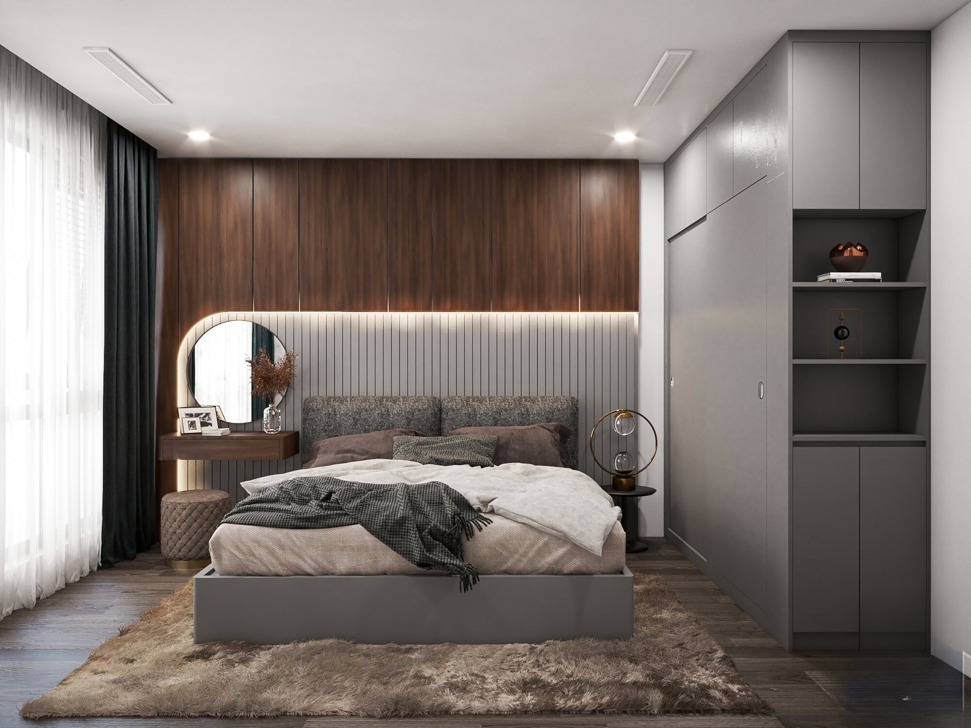 Thi công nội thất phòng ngủ nhà vườn