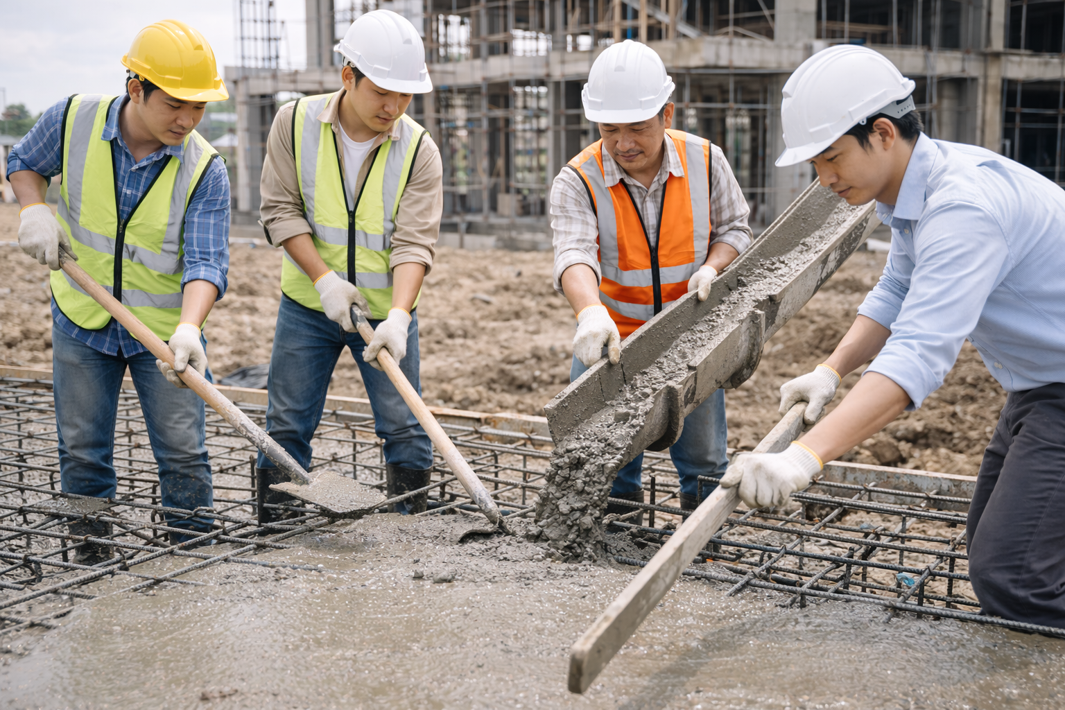 Thi công sàn bê tông