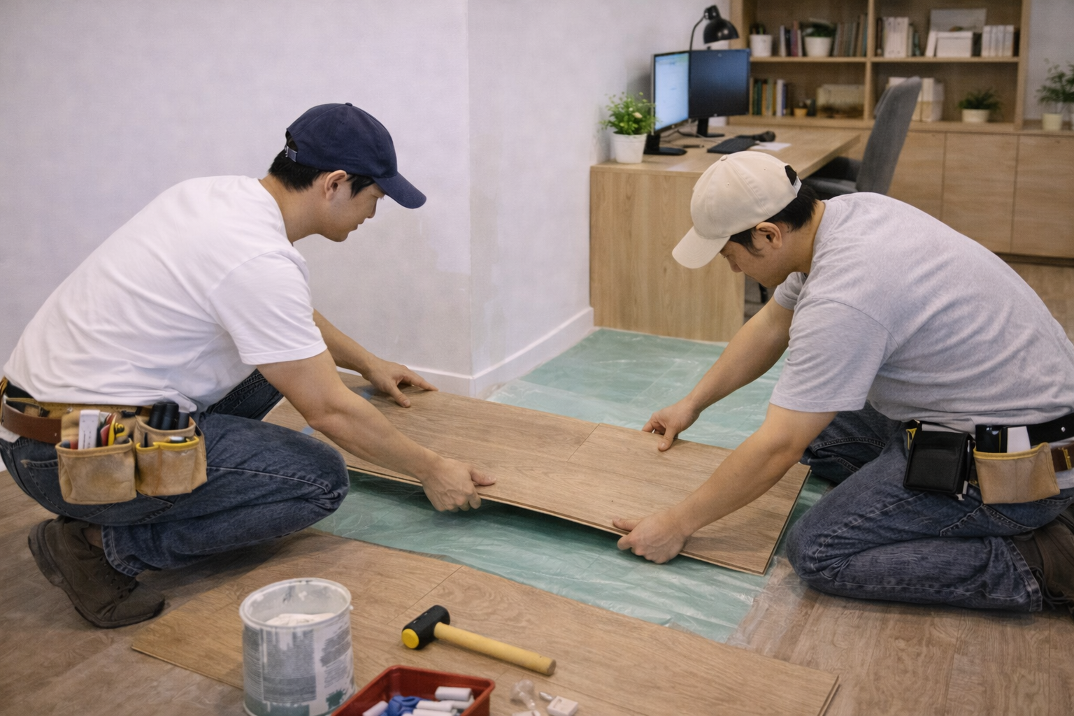 Thi công sàn phòng làm việc