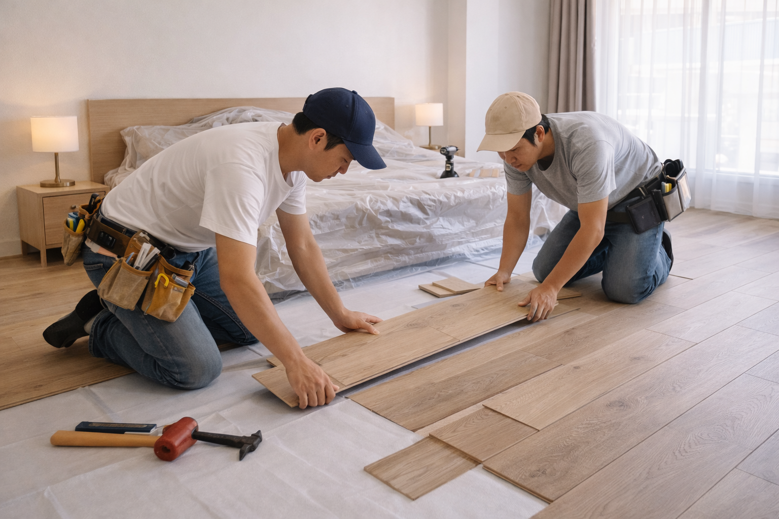 Thi công sàn phòng ngủ