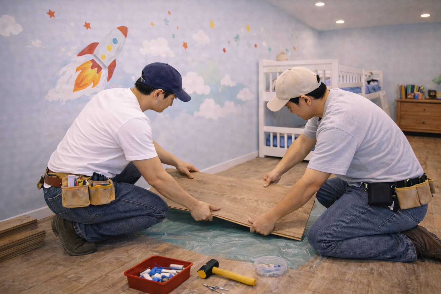 Thi công sàn phòng trẻ em