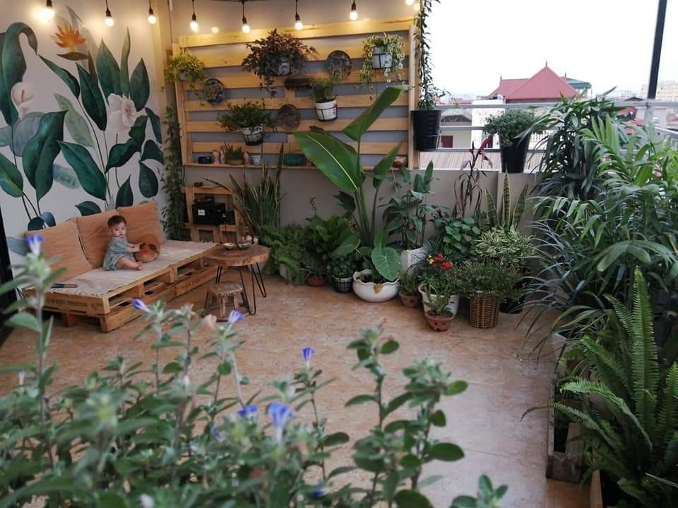 Thi công sân thượng sau cải tạo