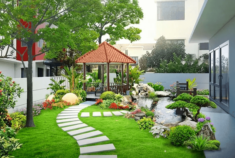 Thi công sân vườn biệt thự full combo